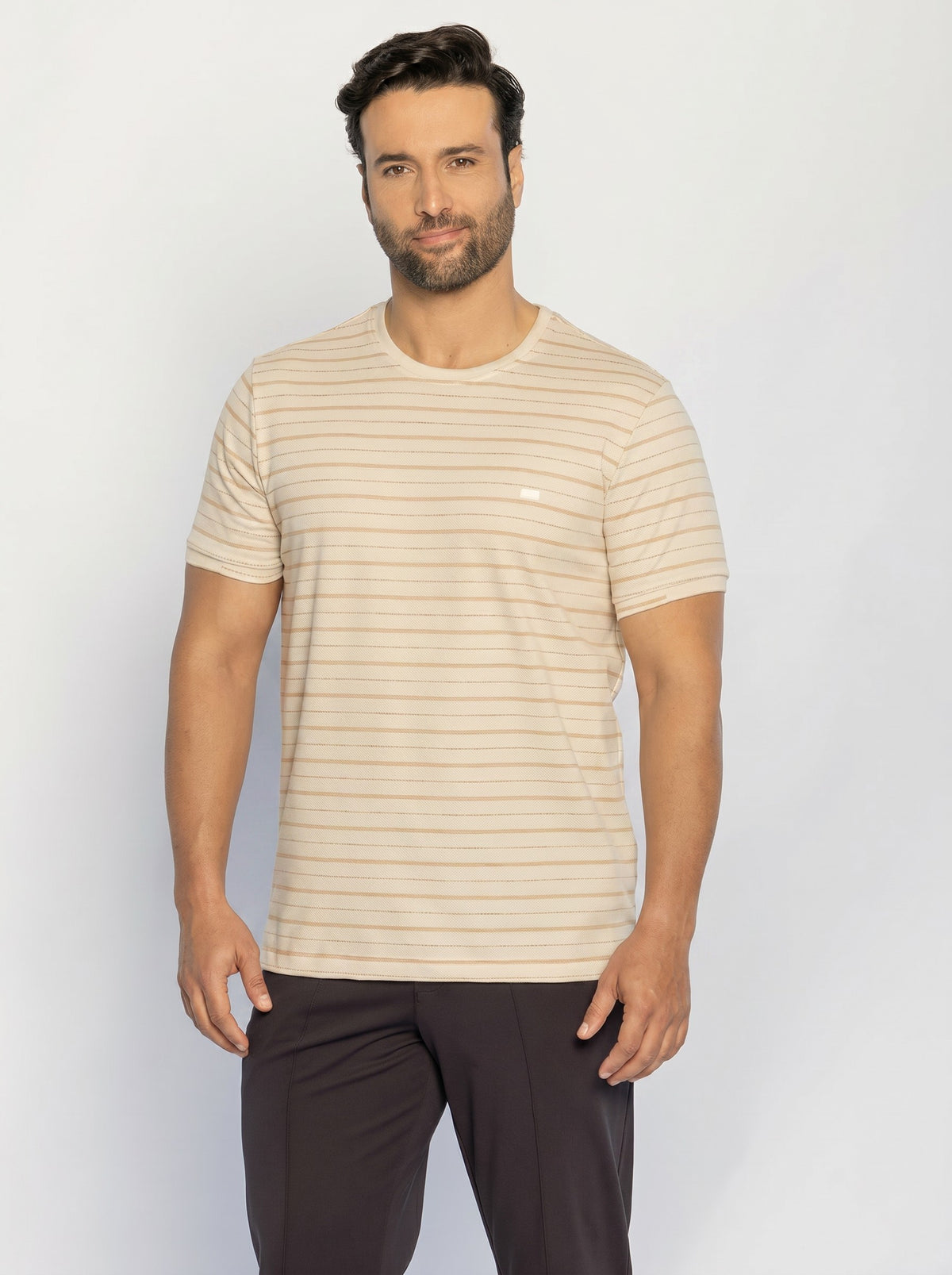 30255-CAMISETA M/C GOLA CARECA MALHA GIARDINO TINTO