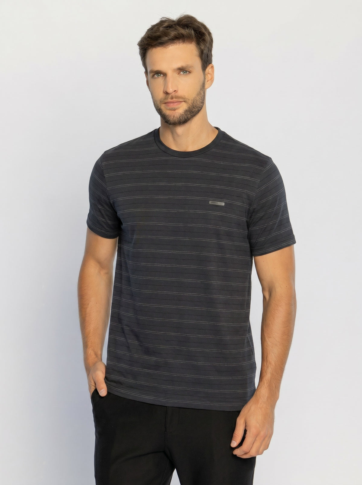 30264-CAMISETA M/C GOLA CARECA LISTRADO ÓRBITA
