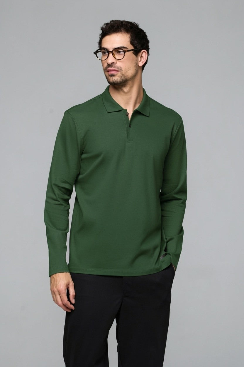 32011-CAMISETA POLO MANGA LONGA SUEDINE