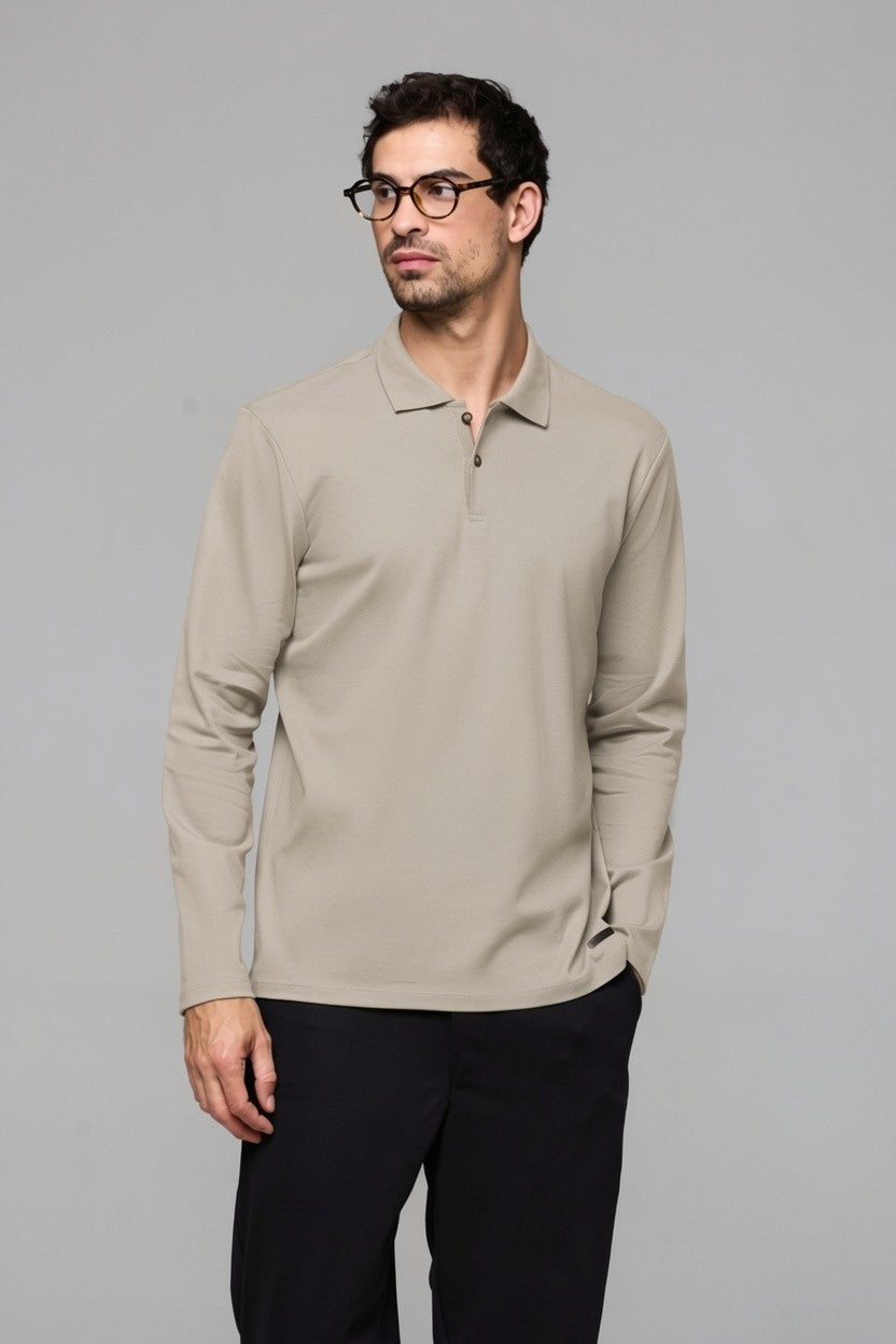 32011-CAMISETA POLO MANGA LONGA SUEDINE