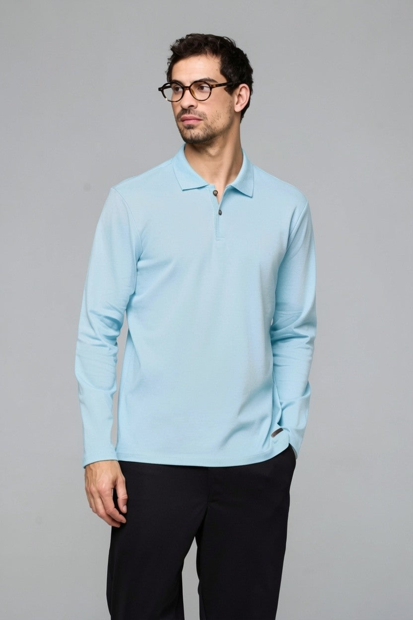 32011-CAMISETA POLO MANGA LONGA SUEDINE
