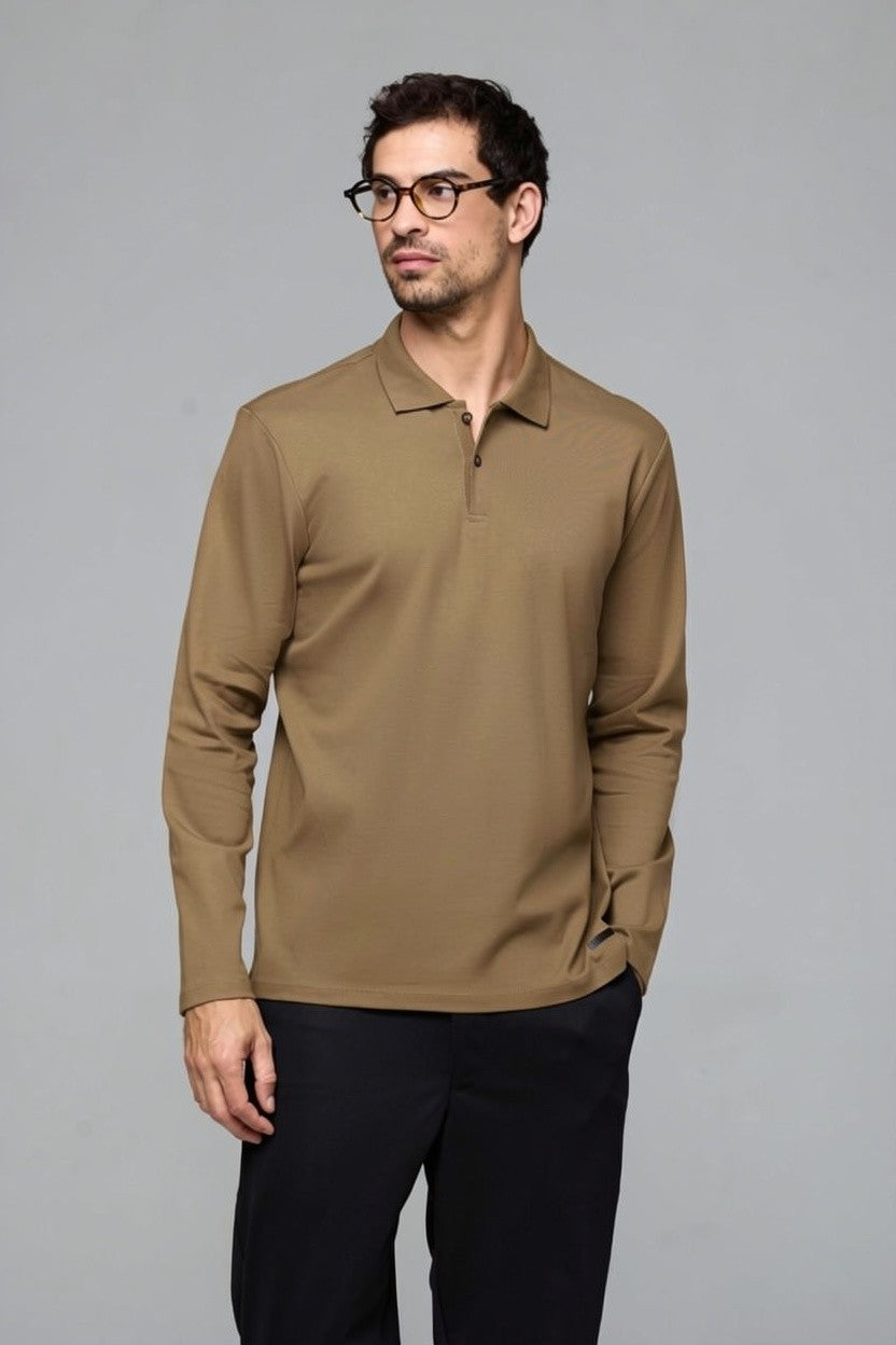32011-CAMISETA POLO MANGA LONGA SUEDINE