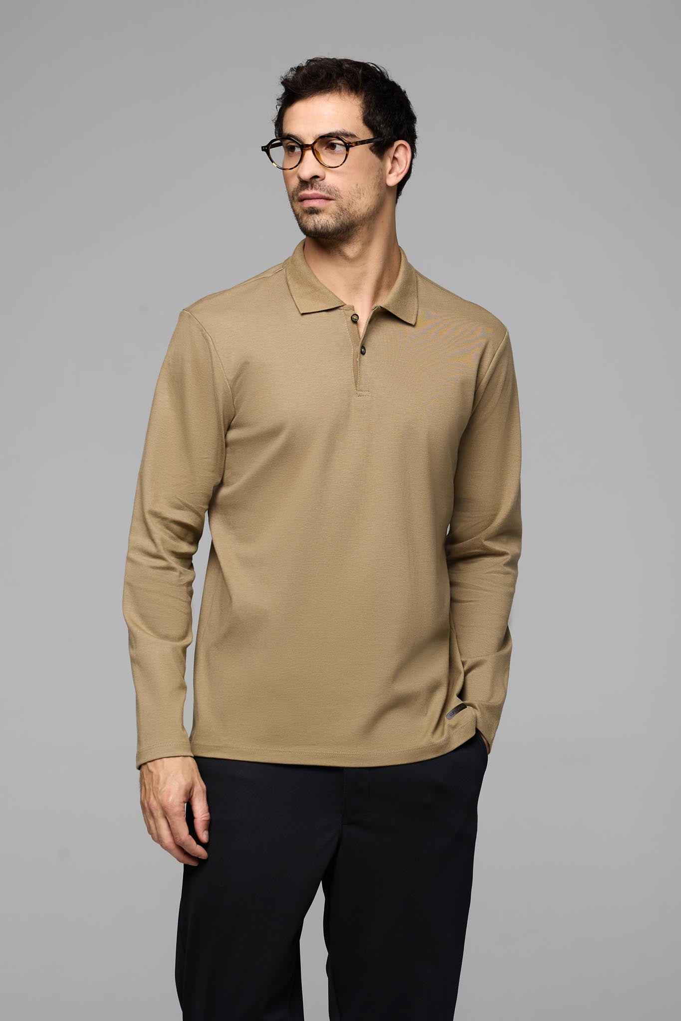 32011-CAMISETA POLO MANGA LONGA SUEDINE