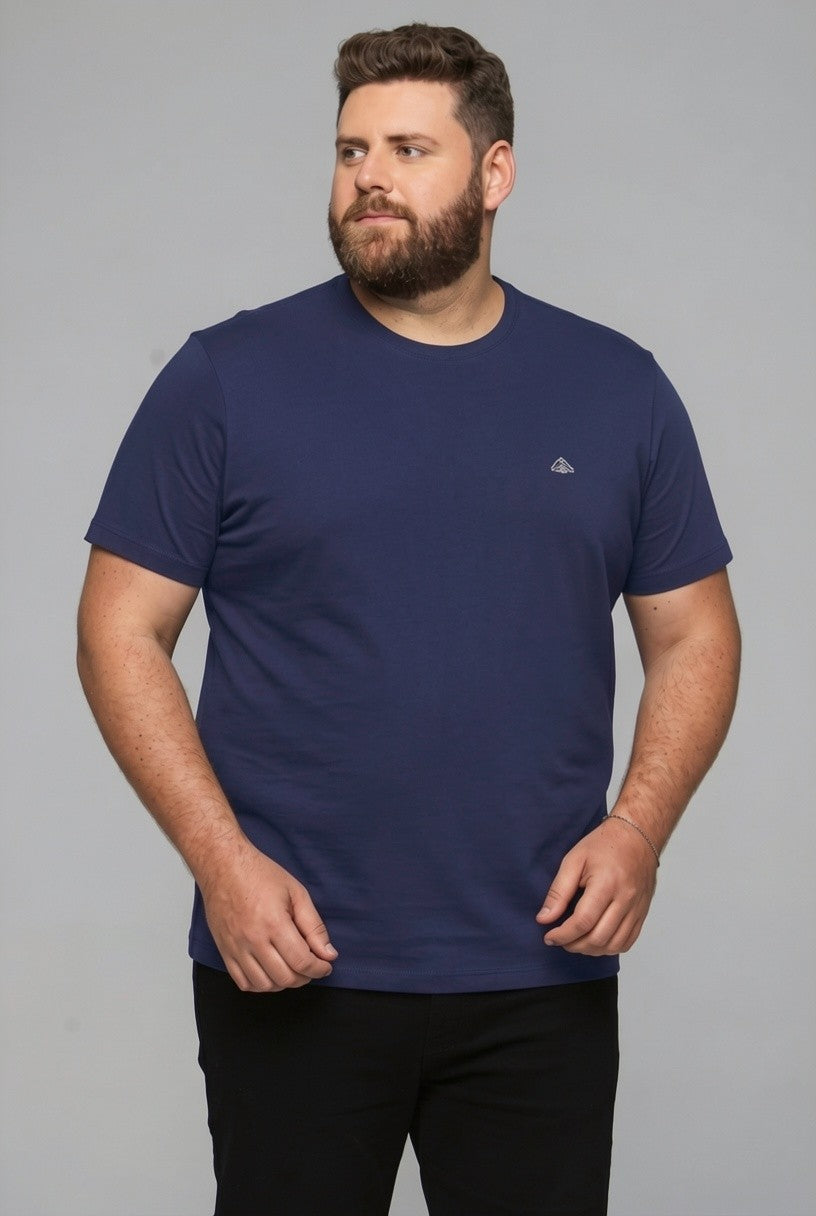 33001 T SHIRT BASICA MEIA MALHA PLUS SIZE MASC MC
