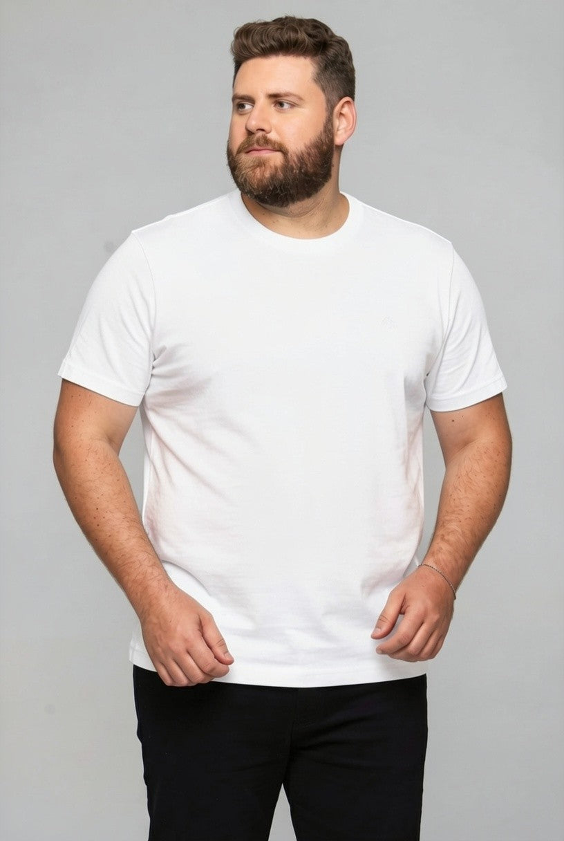 33001 T SHIRT BASICA MEIA MALHA PLUS SIZE MASC MC