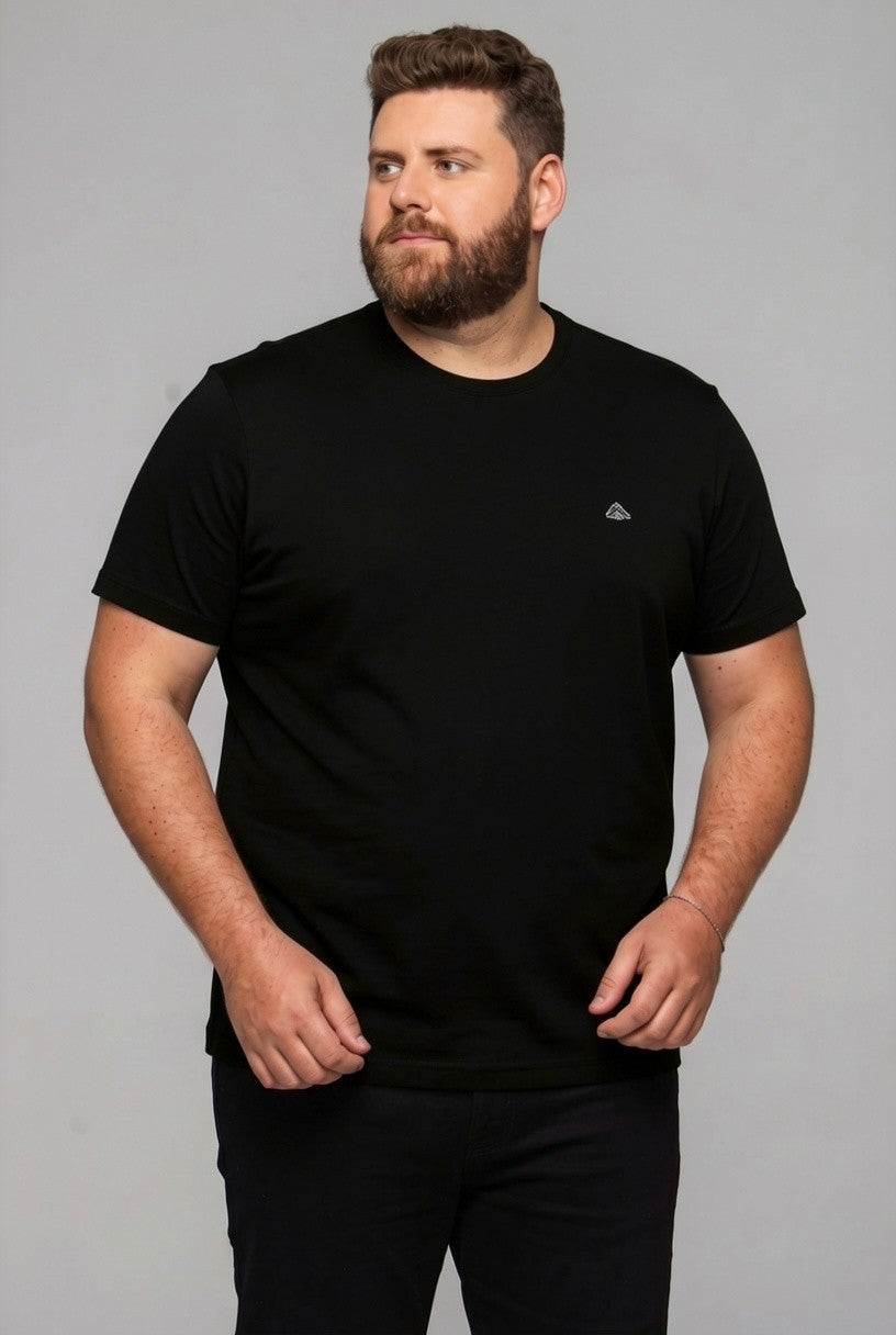 33001 T SHIRT BASICA MEIA MALHA PLUS SIZE MASC MC