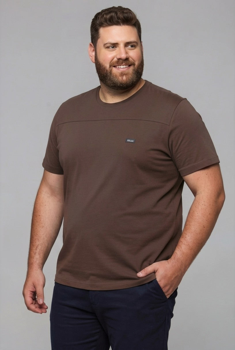 33049- T SHIRT  MASC MC PLUS SIZE M.MALHA