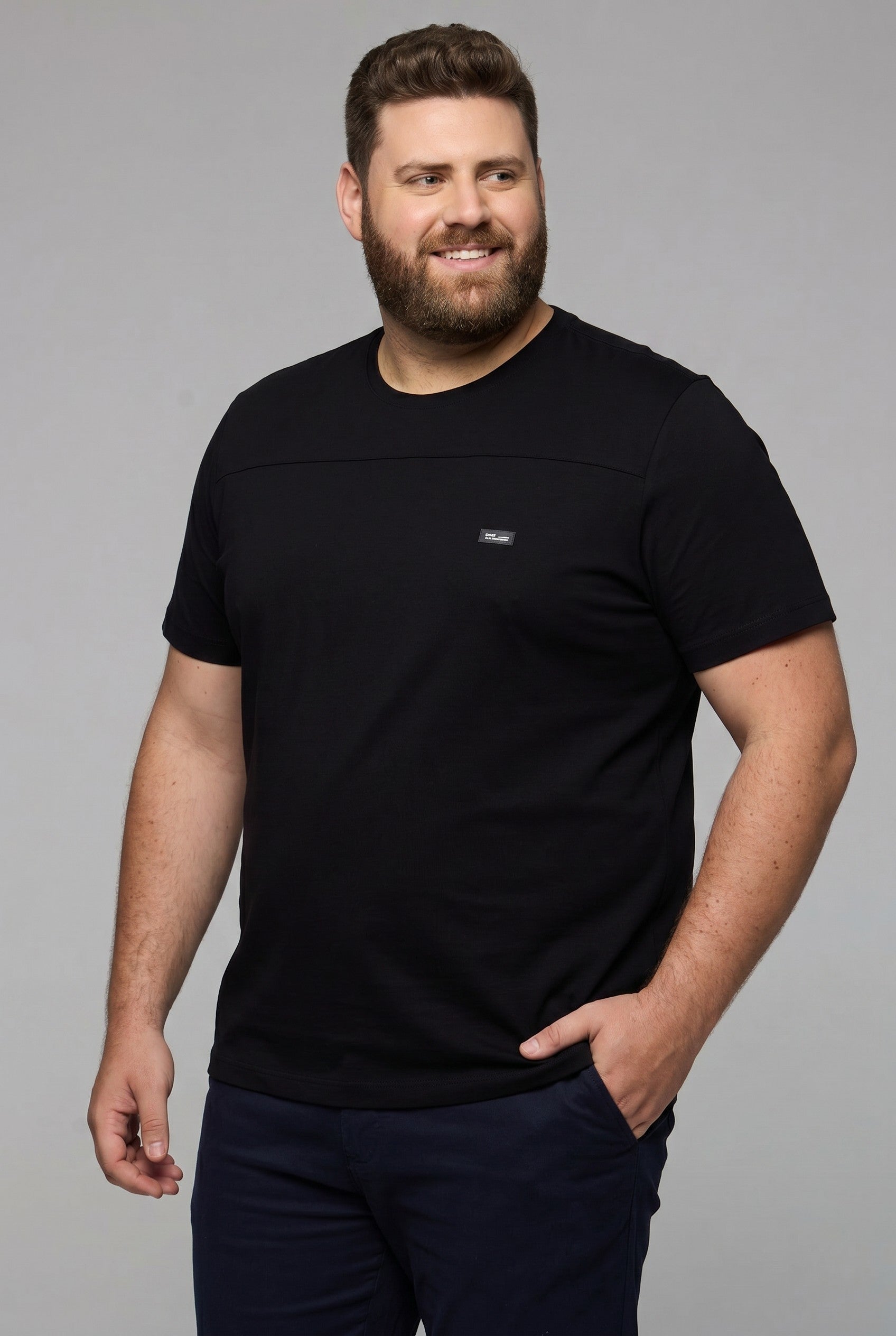 33049- T SHIRT  MASC MC PLUS SIZE M.MALHA