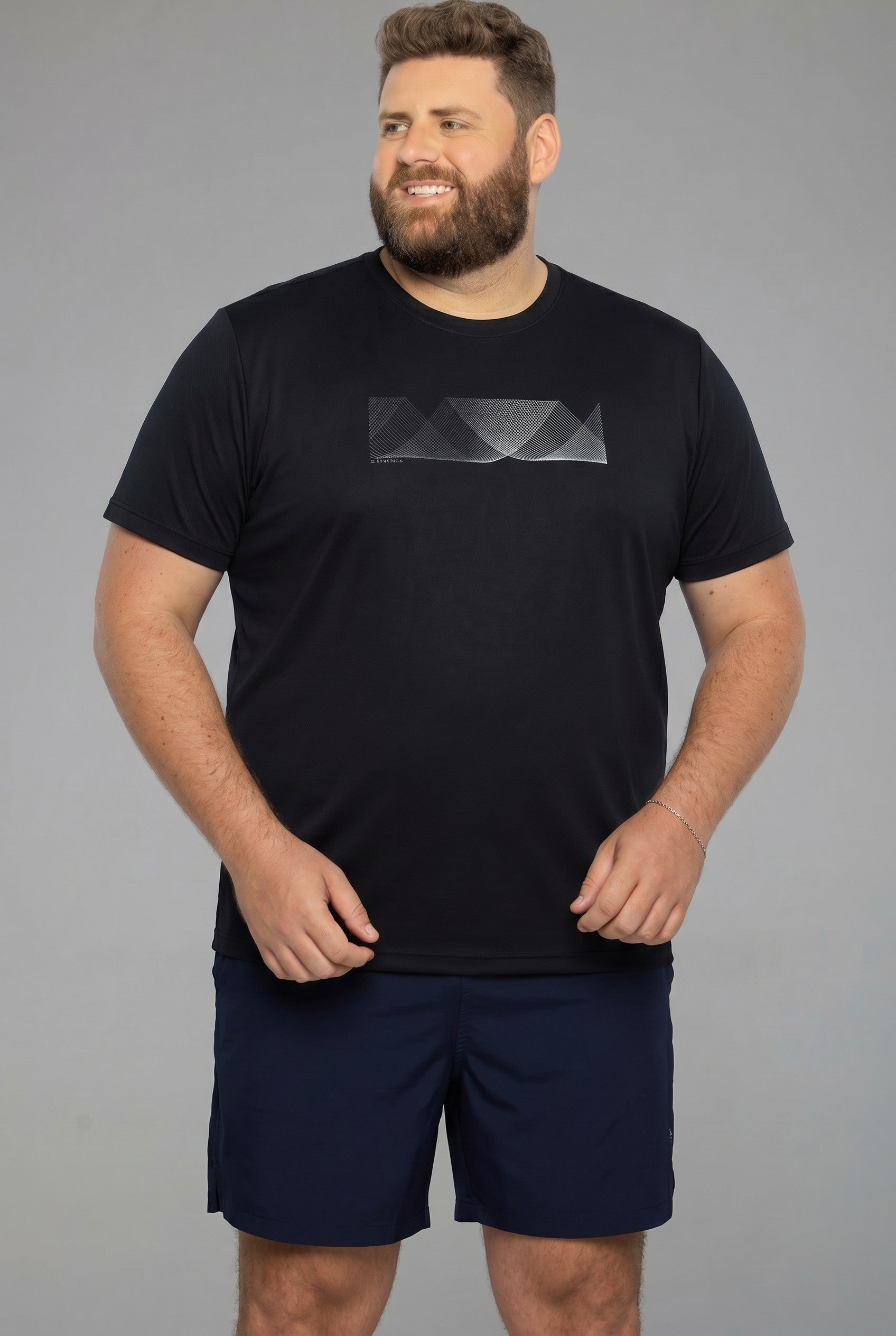33050 T SHIRT  MASC MC PLUS SIZE MALHA MAGGE