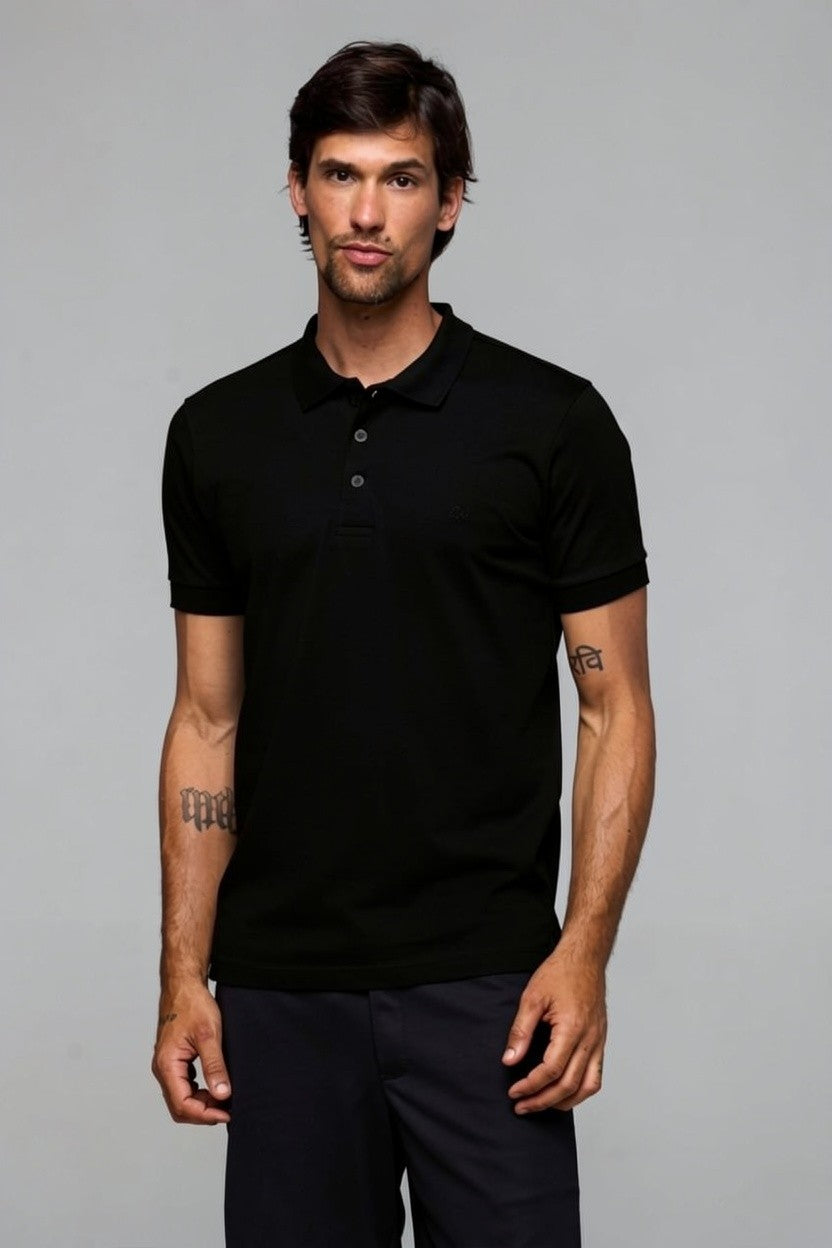 40001 POLO BASICA MEIA MALHA MASC GOLA RETILINEA MC