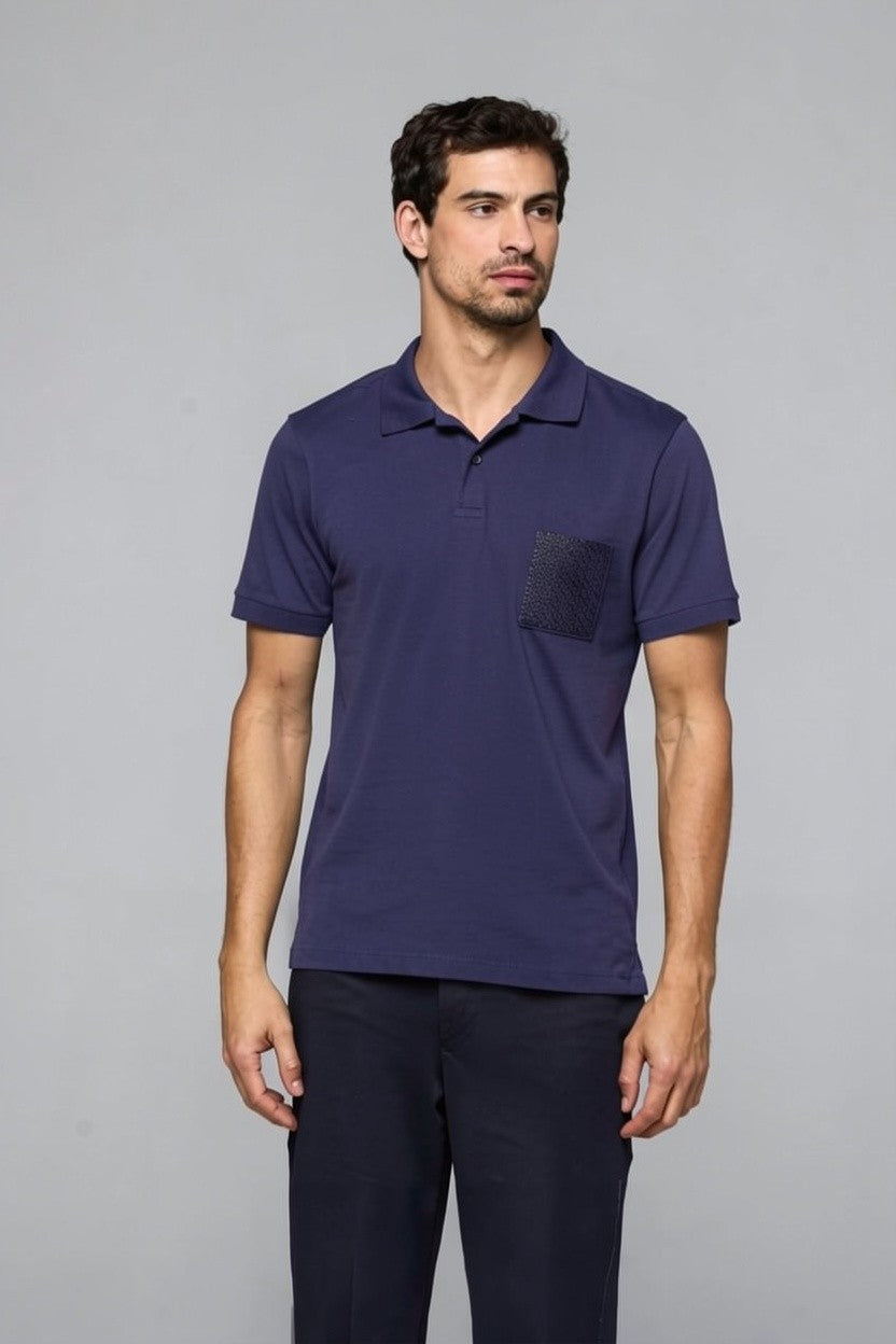 40195- POLO MC BOLSO BORDADO M.MALHA