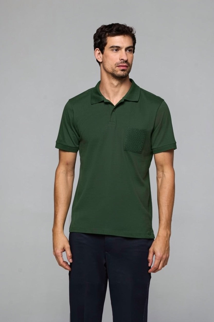 40195- POLO MC BOLSO BORDADO M.MALHA