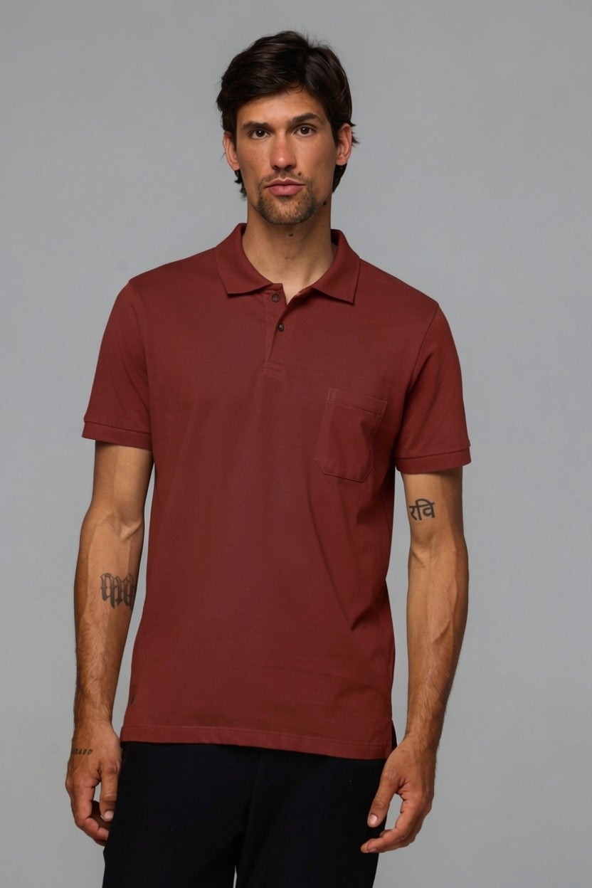 40199- POLO MC BOLSO TRADICIONAL M.MALHA