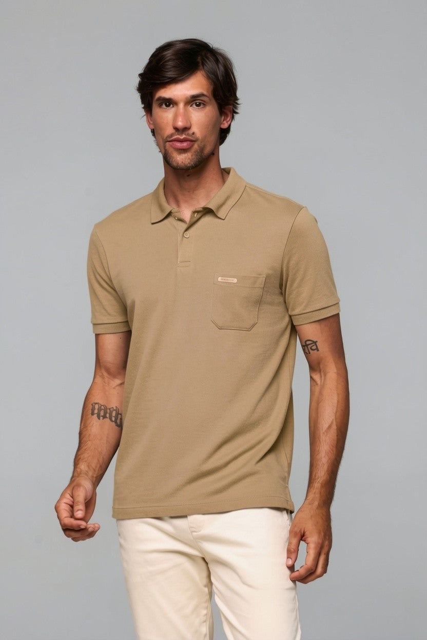 40204- POLO MC C/BOLSO TRADICIONAL PIQUET 50X50