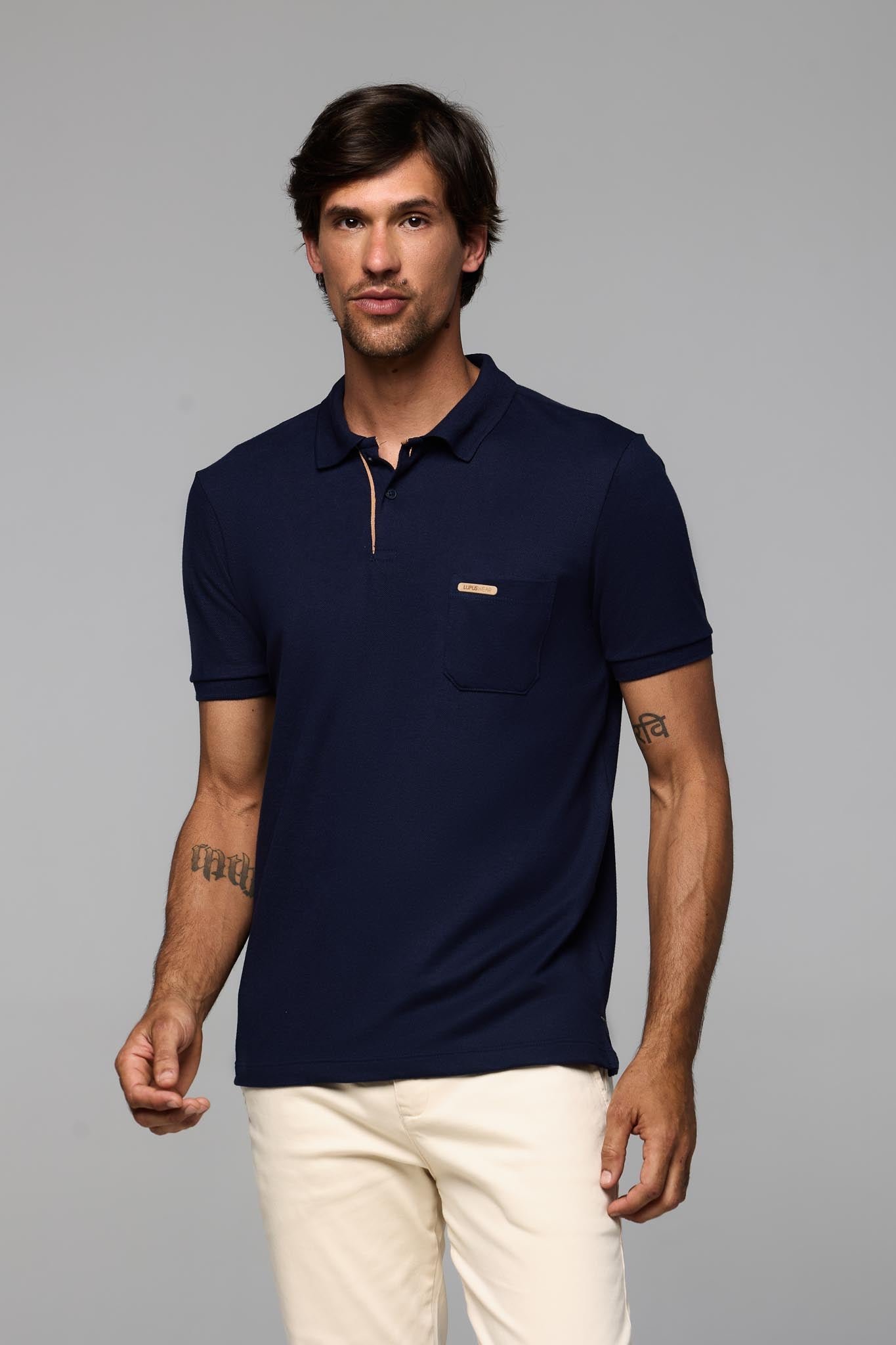 40204- POLO MC C/BOLSO TRADICIONAL PIQUET 50X50