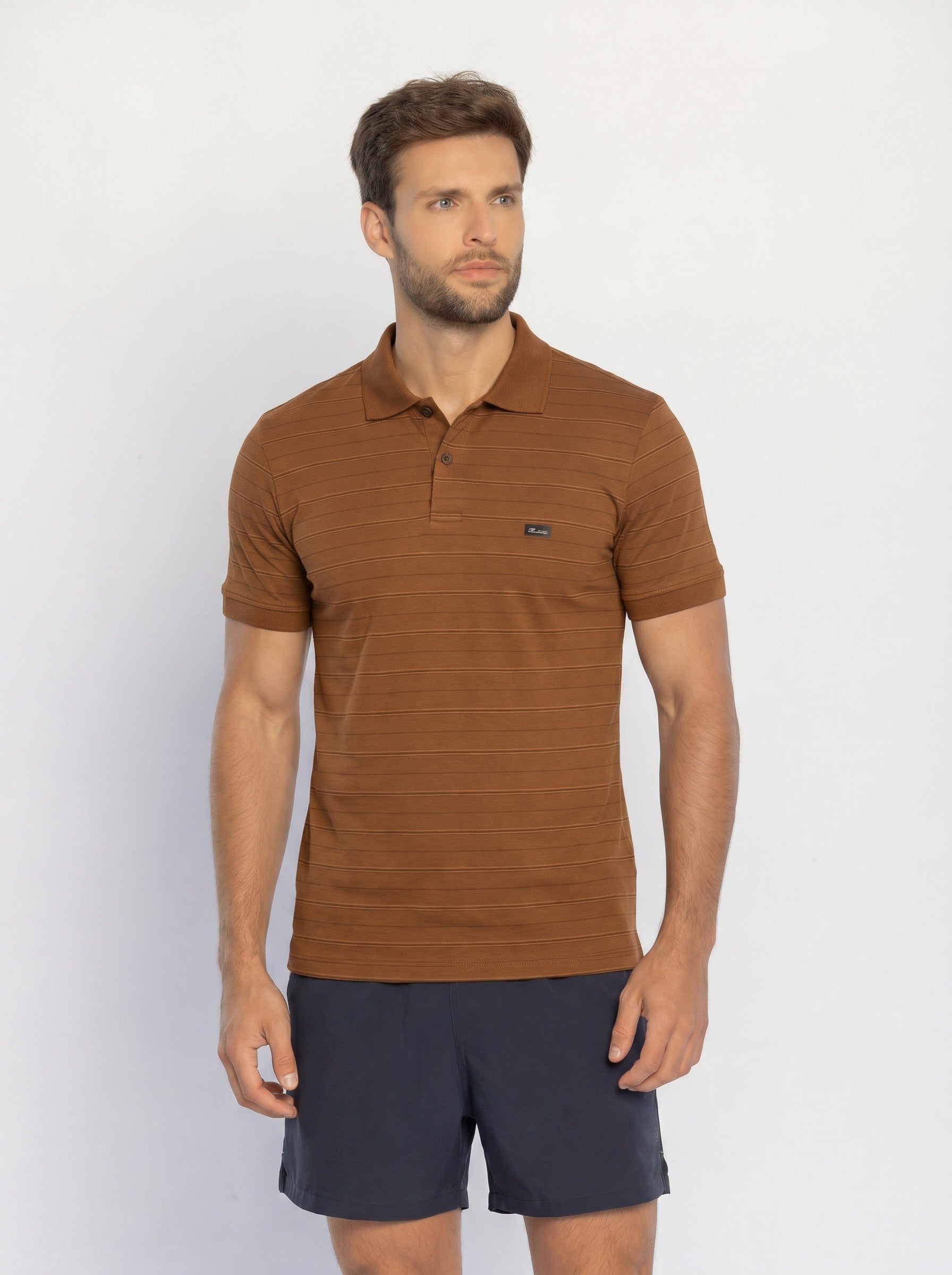40211-CAMISETA M/C GOLA POLO LISTRADO ÓRBITA