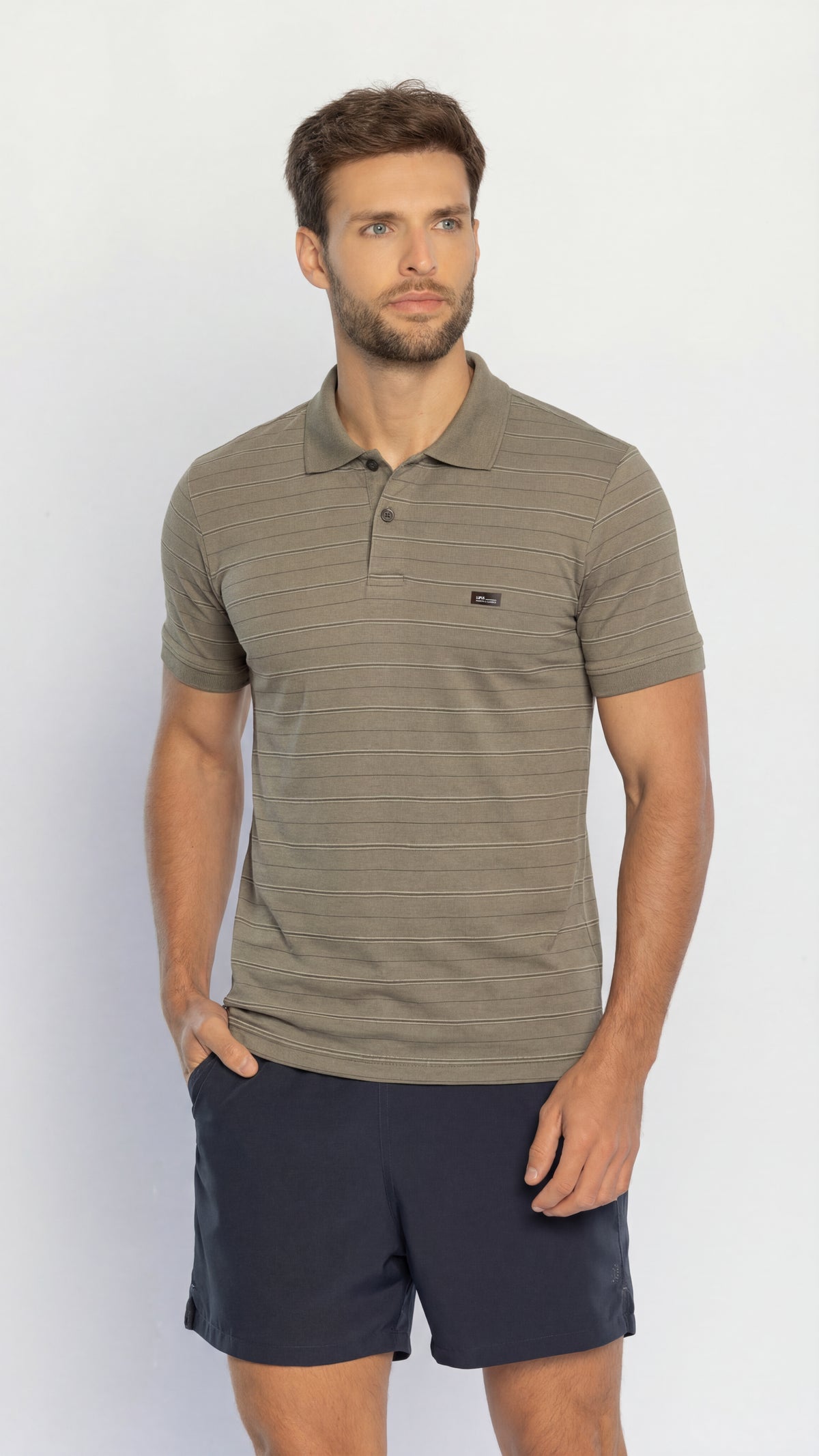 40211-CAMISETA M/C GOLA POLO LISTRADO ÓRBITA
