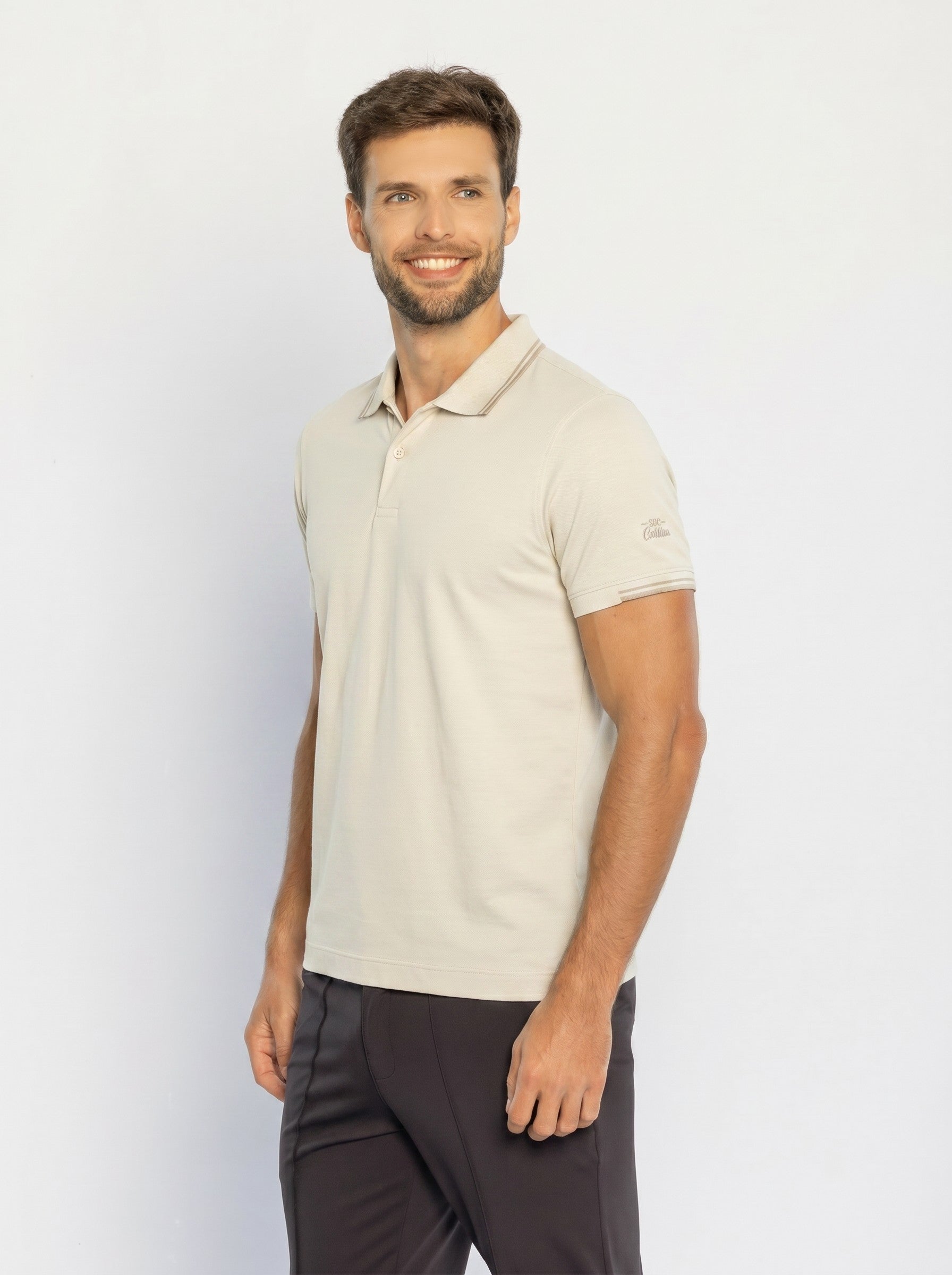 40219-CAMISETA M/C GOLA POLO VINTAGE VELUTATO