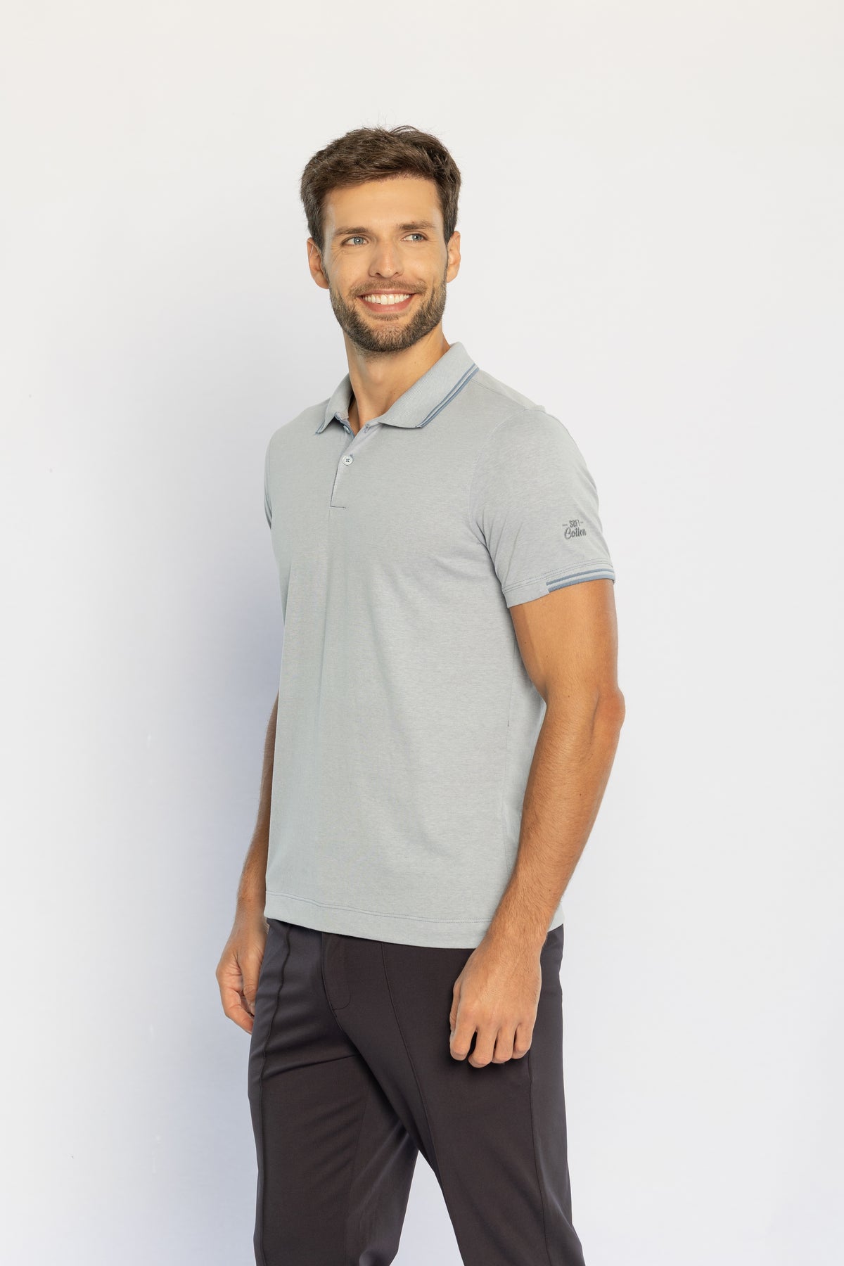 40219-CAMISETA M/C GOLA POLO VINTAGE VELUTATO