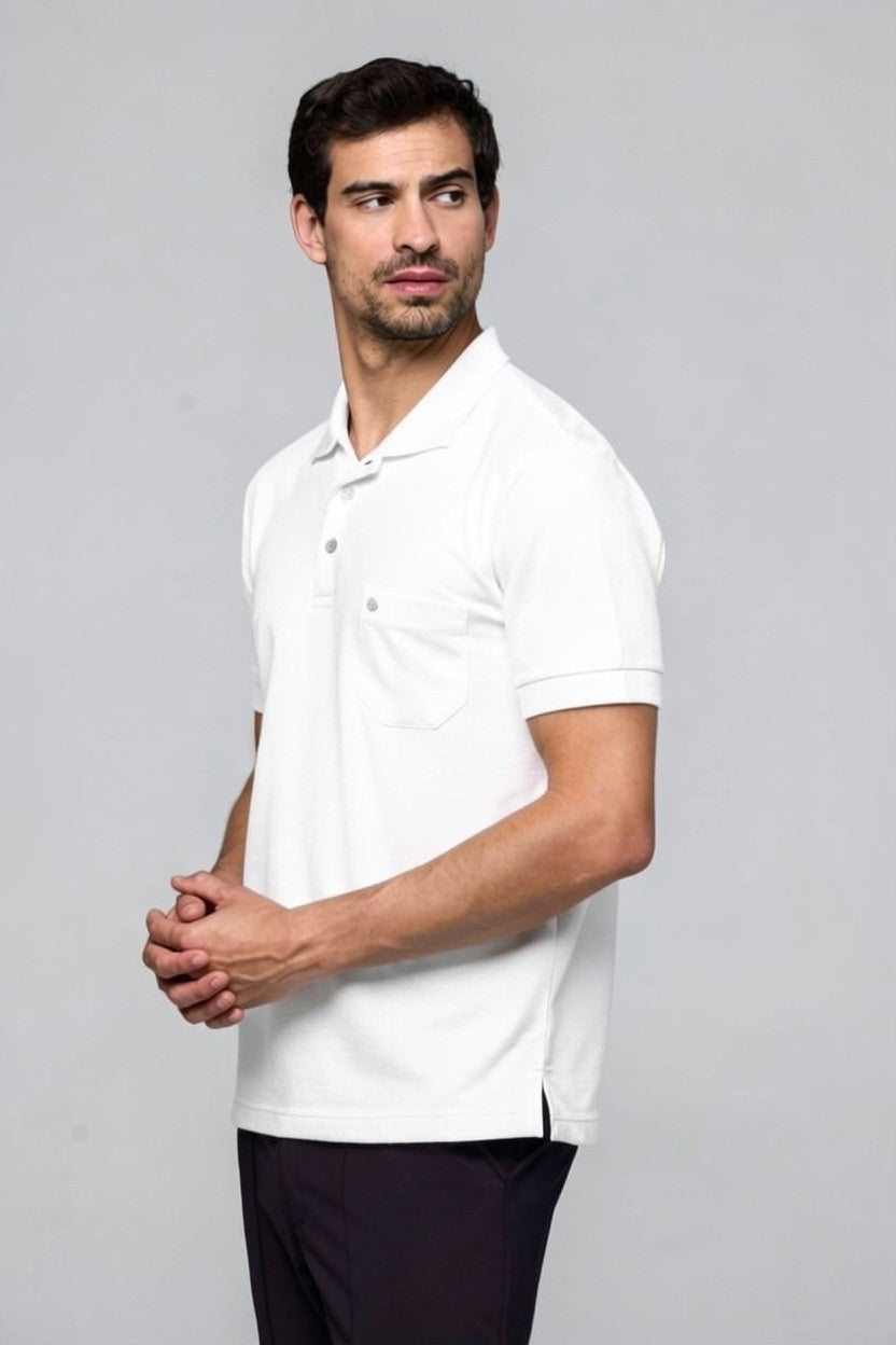 43012 POLO BASICA PIQUET SPORT COM BOLSO MASC MC