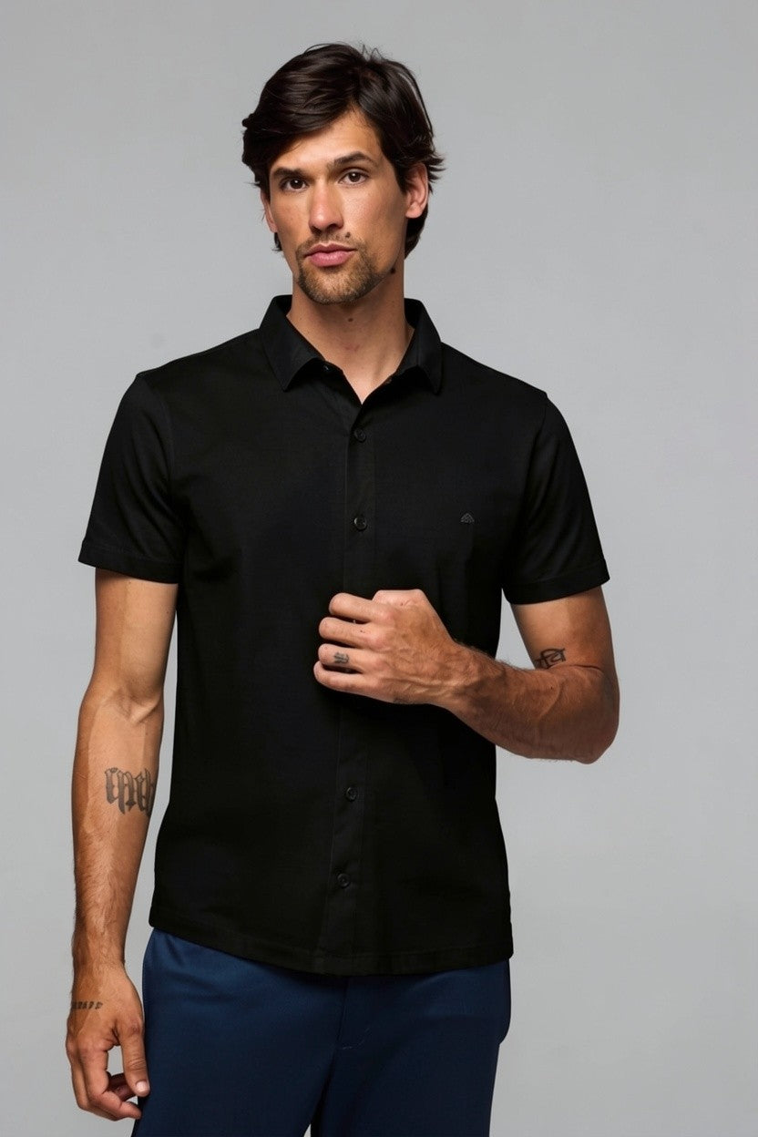 70001 CAMISA BASICA  MEIA MALHA MASC MC