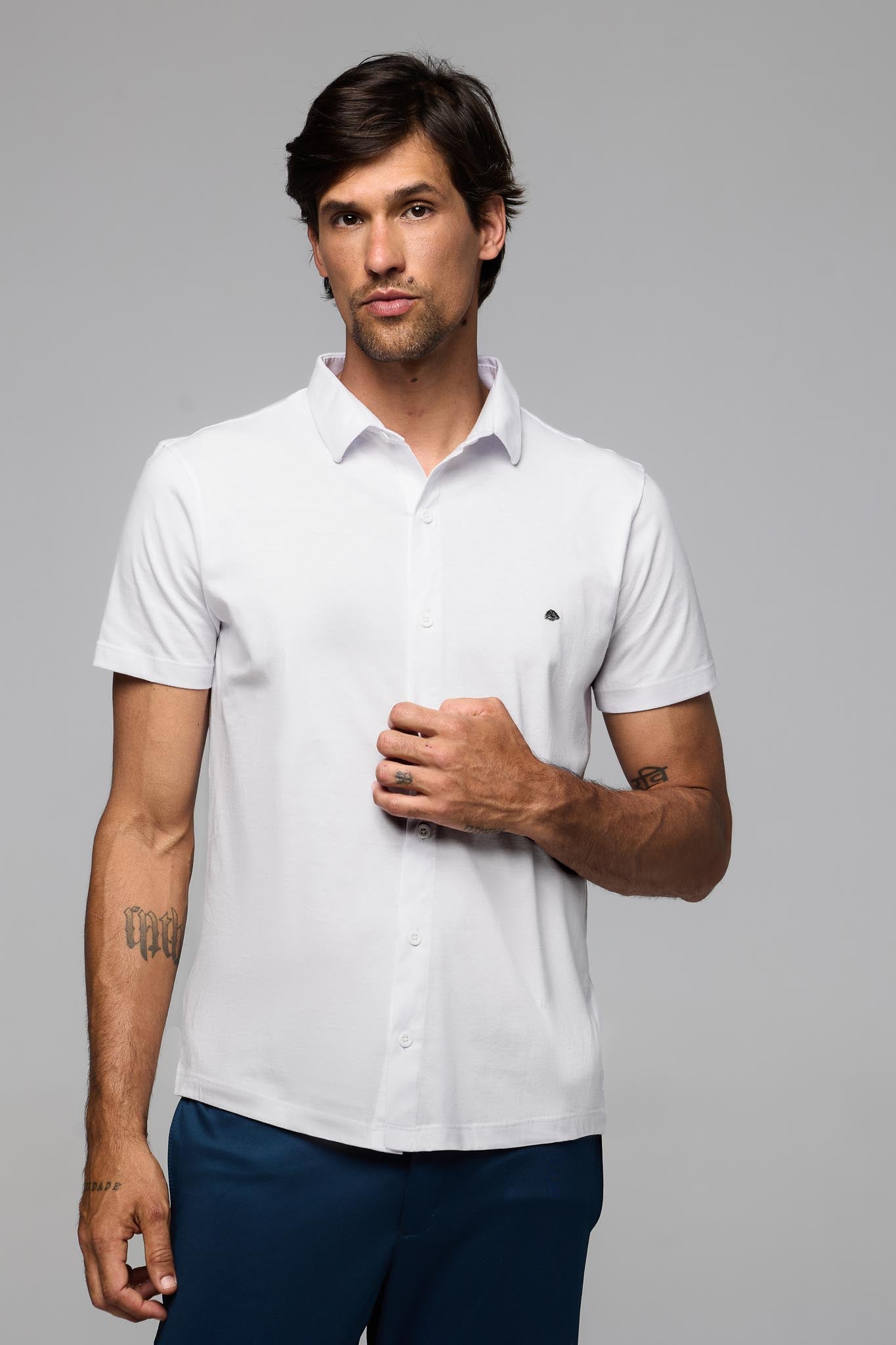 70001 CAMISA BASICA  MEIA MALHA MASC MC
