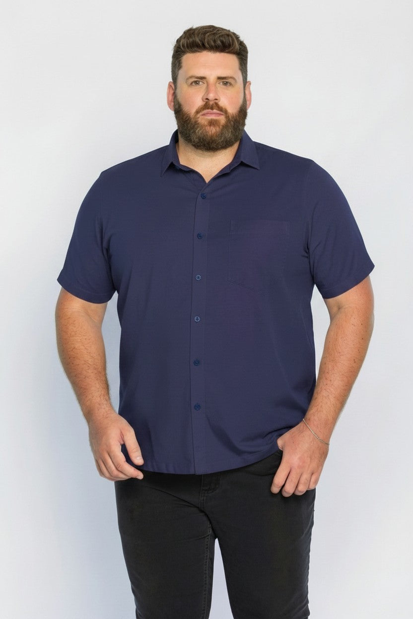 72001 CAMISA BASICA MEIA MALHA MASC PLUS SIZE