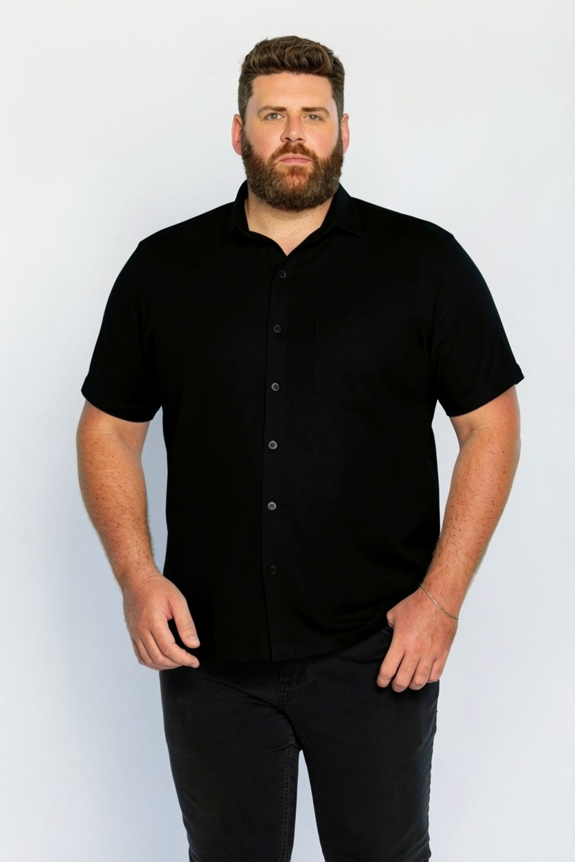 72001 CAMISA BASICA MEIA MALHA MASC PLUS SIZE